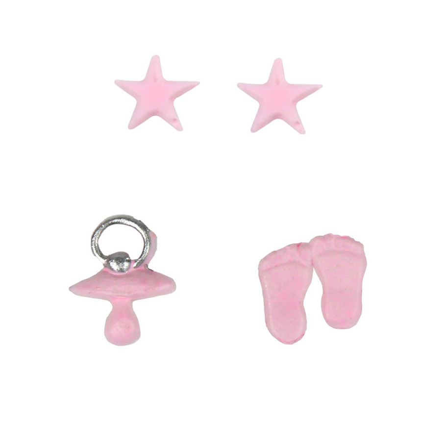 Wachsmotiv Set Baby ROSA Schnuller Sterne Füßchen 5 Stück Wachsmotiv Set Baby ROSA Schnuller Sterne Füßchen 5 Stück