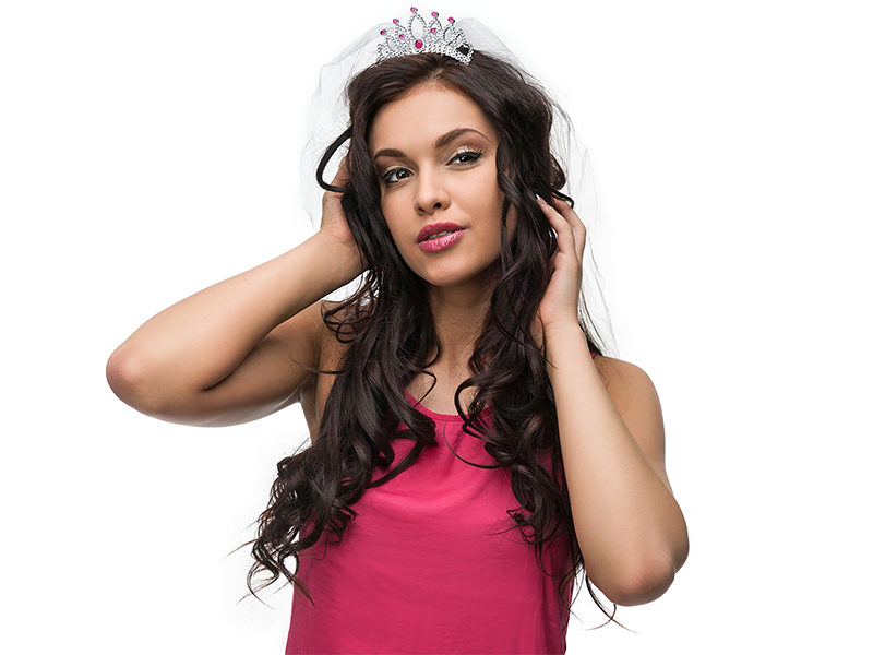 Krone Diadem Tiara Haarkamm mit Schleier Kopfschmuck für Junggesellinnenabschied