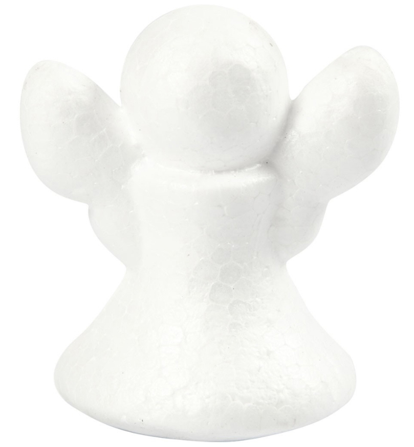 Styropor-Engel Styrofoam Angel Schutzengel Figur Dekofigur, H: 6 cm, Weiß, 5Stck.