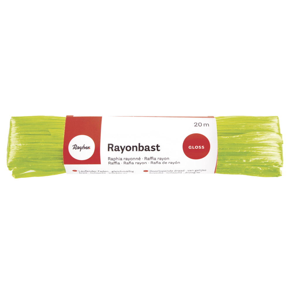 Rayonbast, hellgrün 20m Kunstbast Raffia