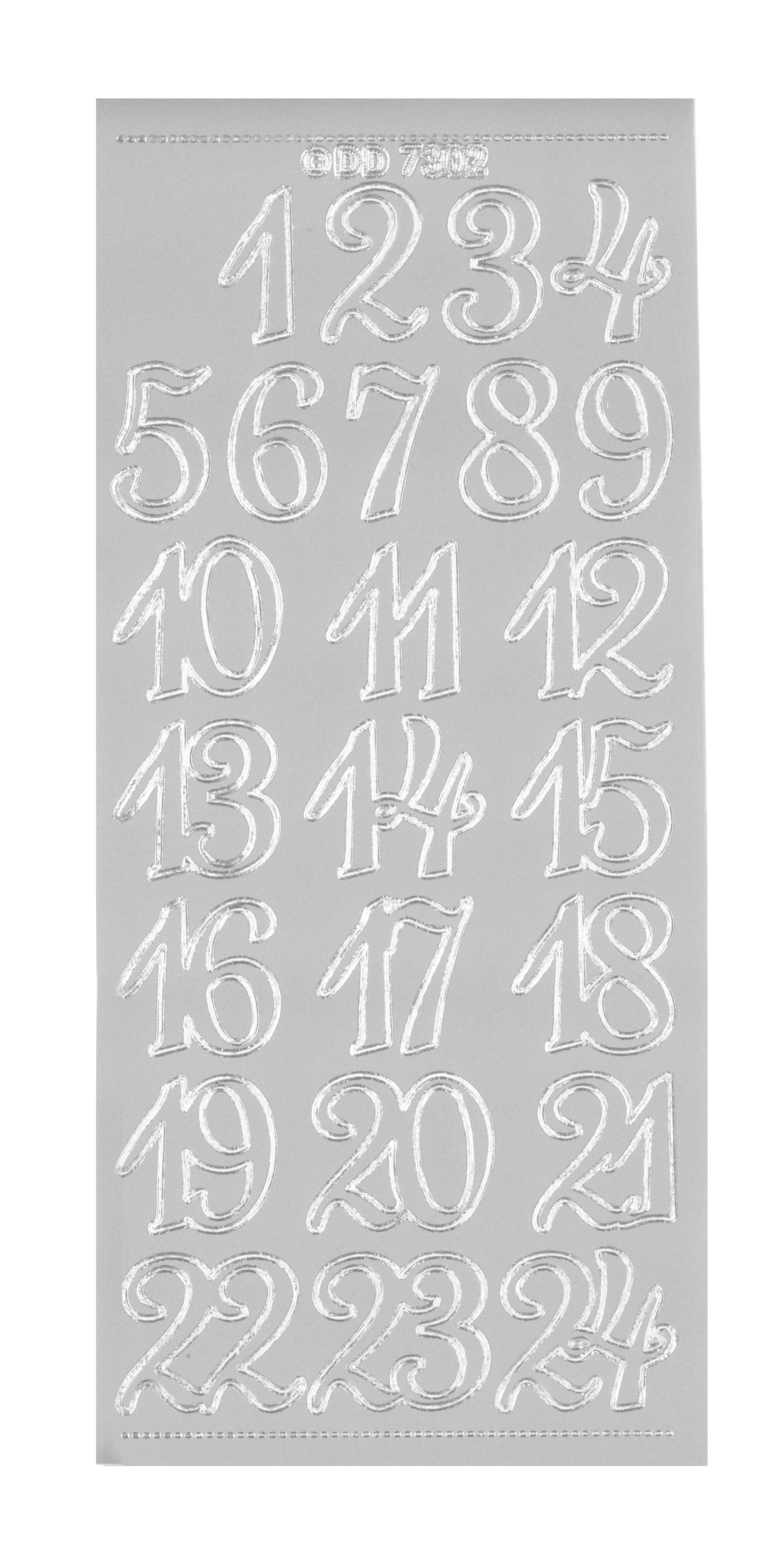 Konturensticker Advent Numbers  1 Bogen 10x23cm