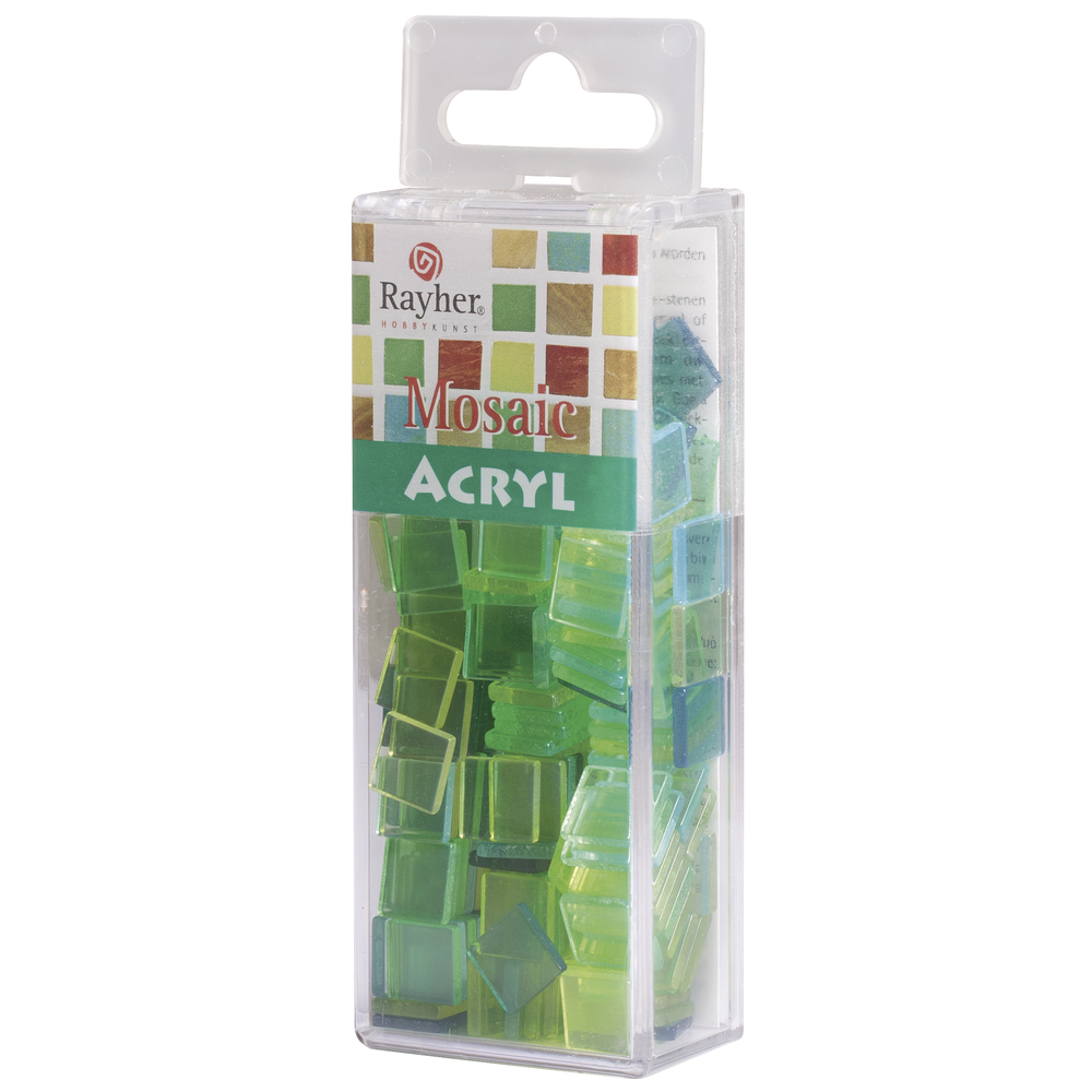Acrylmosaik transparent lindgrün, 1x1 cm, 50 g/ ca. 205 Stück Acryl-Mosaik