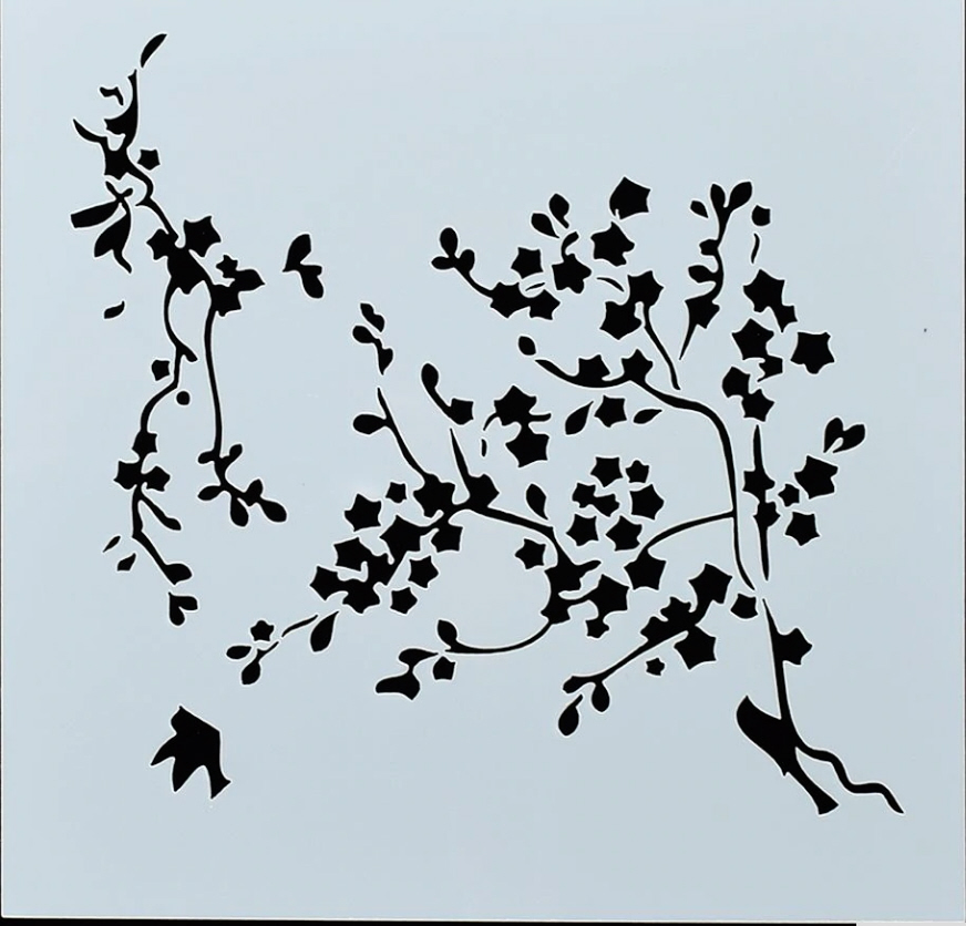 Schablone Zweige mit Vögel 13x13cm Stencil 