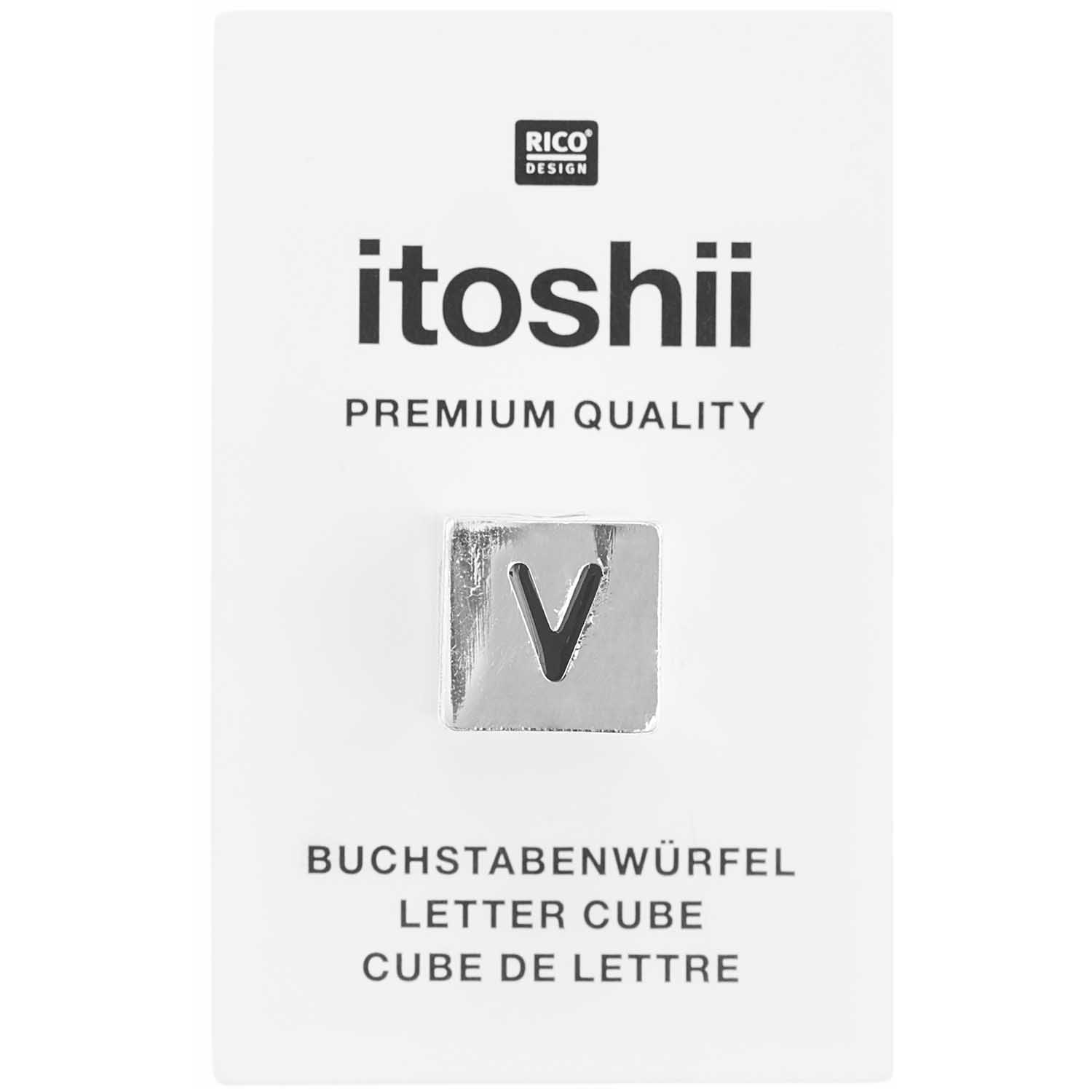 Buchstabenperle-Würfel silber 10x10mm Buchstabenperle-Würfel silber 10x10mm
