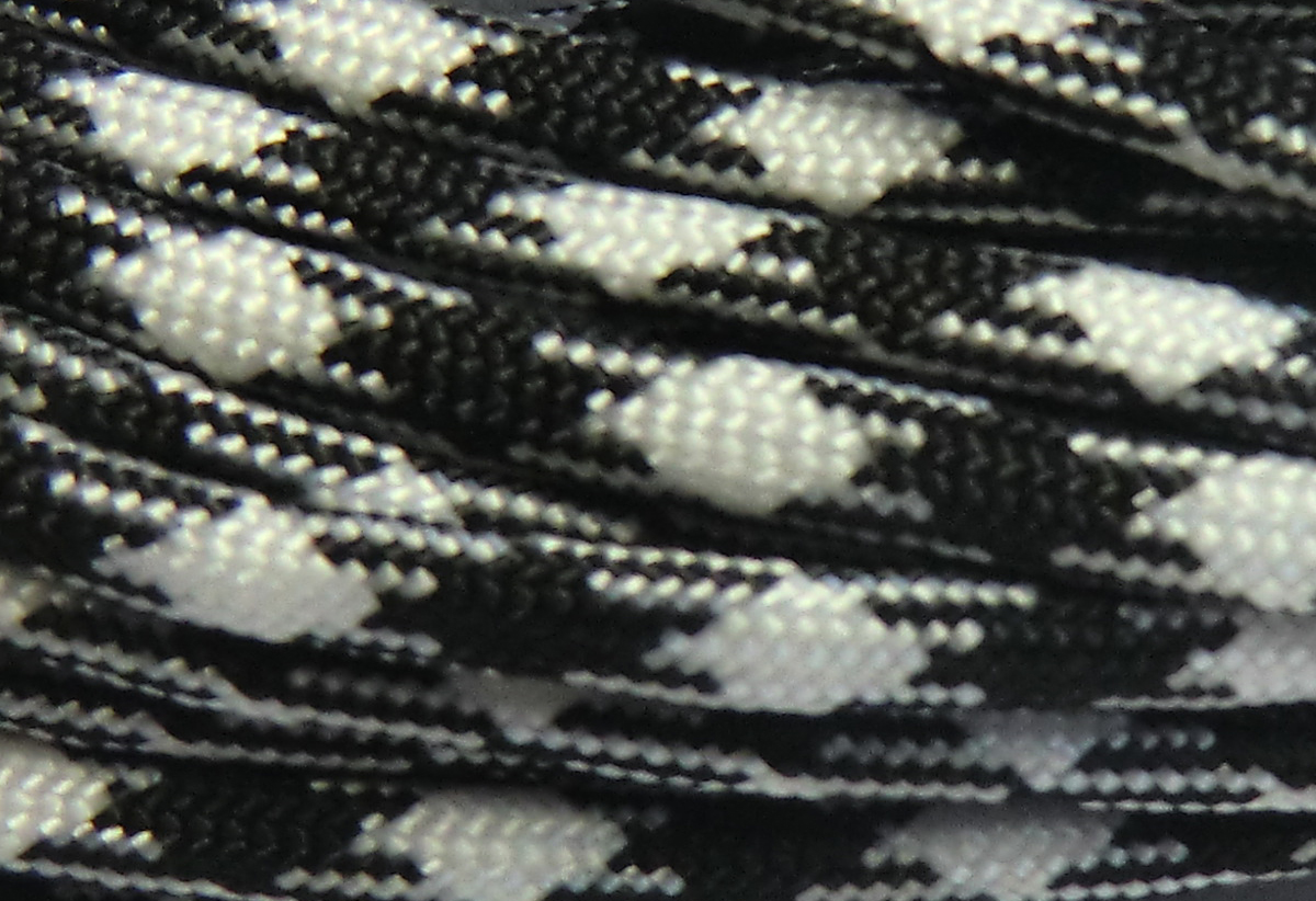 Paracord 4mm gemustert schwarz-weiß, 6,4m/Bündel