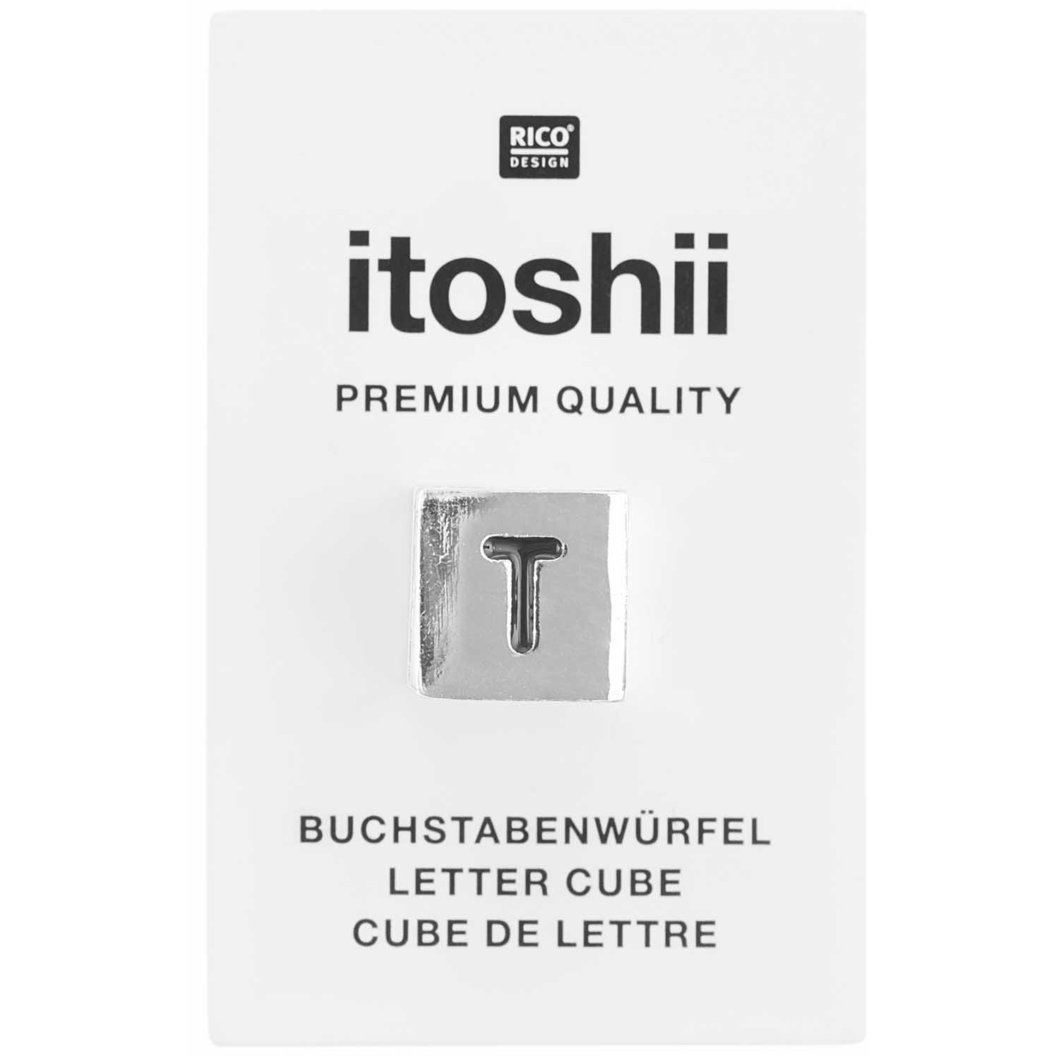 Buchstabenperle-Würfel silber 10x10mm Buchstabenperle-Würfel silber 10x10mm
