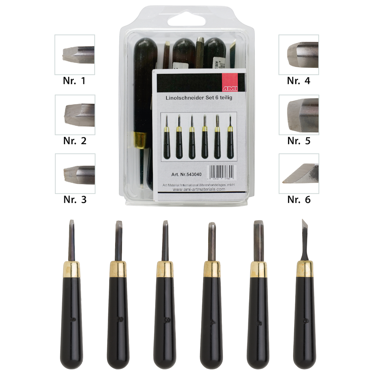 Linolschneider Set 6tlg.