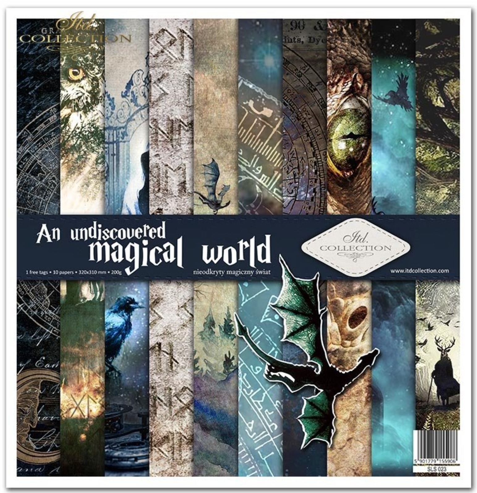 Papier-Set An undiscovered magical World 10 Blatt 320x310mm 200g 