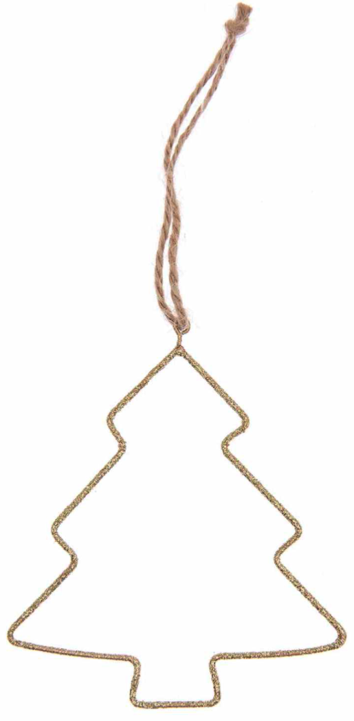 Hänger Tannenbaum Glitter-Gold 10 cm 