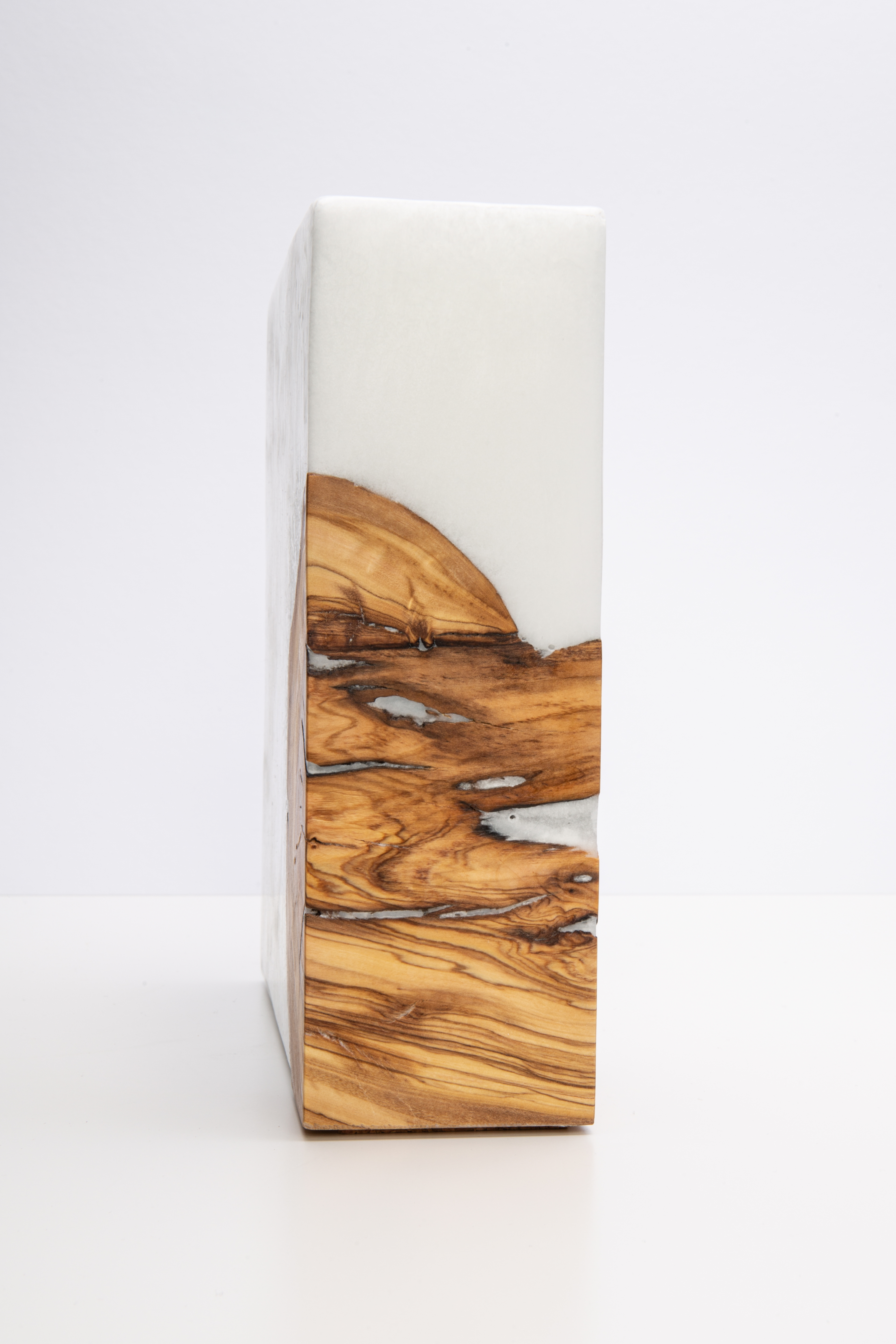 Crystal Holzkerzen Quadrat Landhaus-Optik 20x20x7cm mit Teelichteinsatz