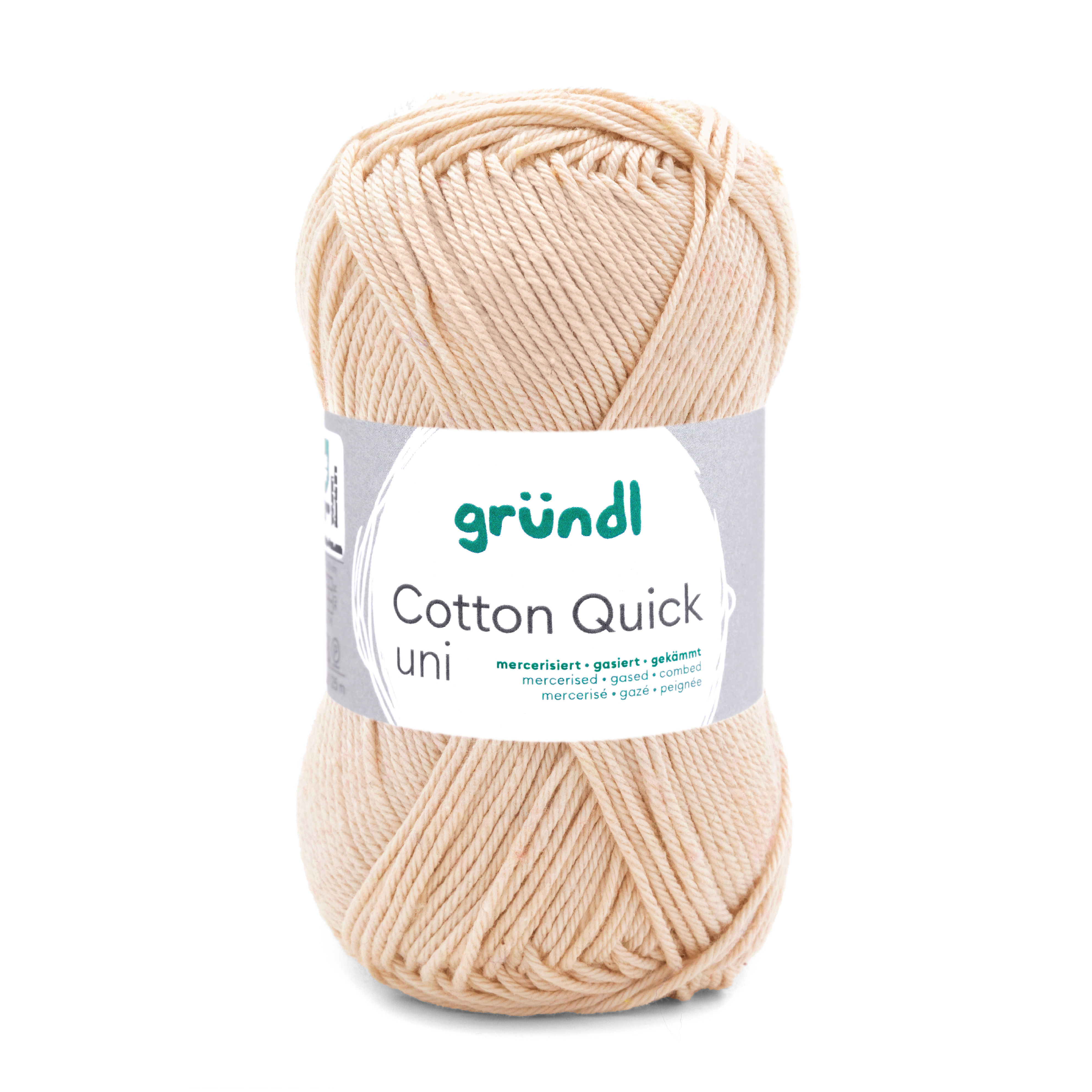 Cotton Quick Uni EIERSCHALE 100 % Baumwolle mercerisiert gasiert gekämmt 50g/125m