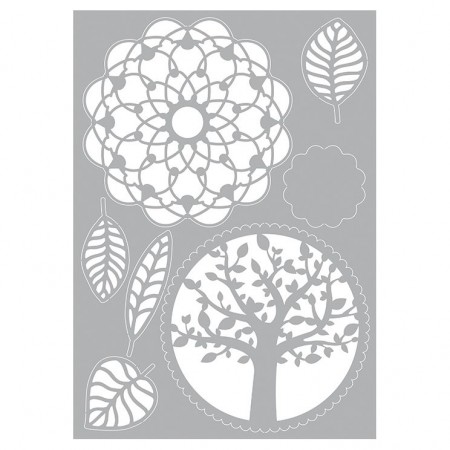 Universal-Schablone Baum Blätter Mandala Schablone Stencil Template Schablone DIN A4