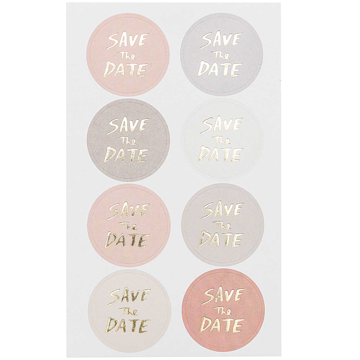 Sticker "Safe the Date" rund 32 Stück puder/ grau