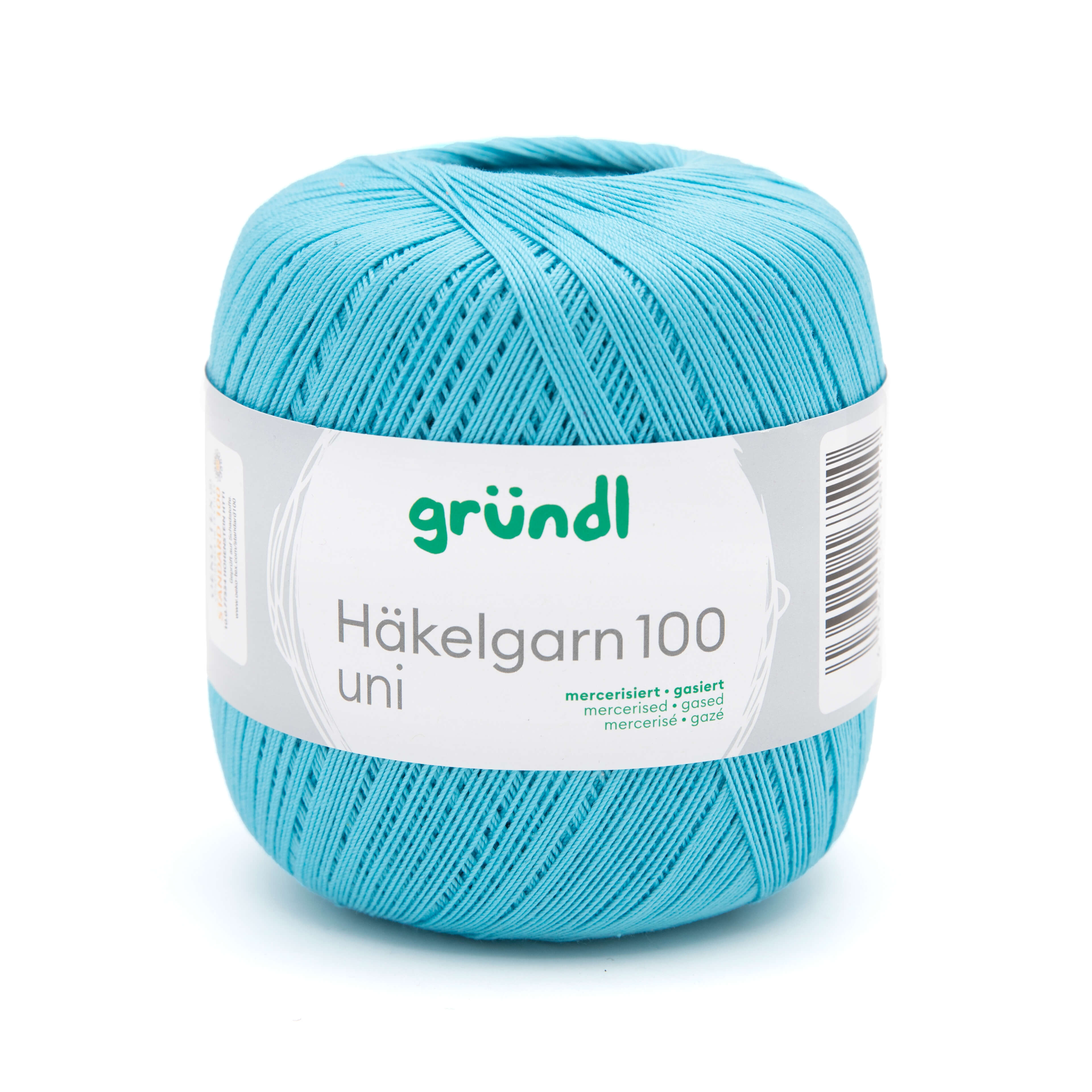 Gründl Häkelgarn 100 türkis mercerisiert gasiert 100% Baumwolle 100g/566m Gründl Häkelgarn 100 türkis mercerisiert gasiert 100% Baumwolle 100g/566m