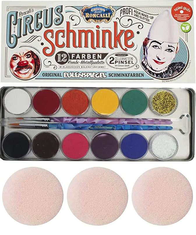 Eulenspiegel Roncalli's Circus Schminkpalette 12 Farben