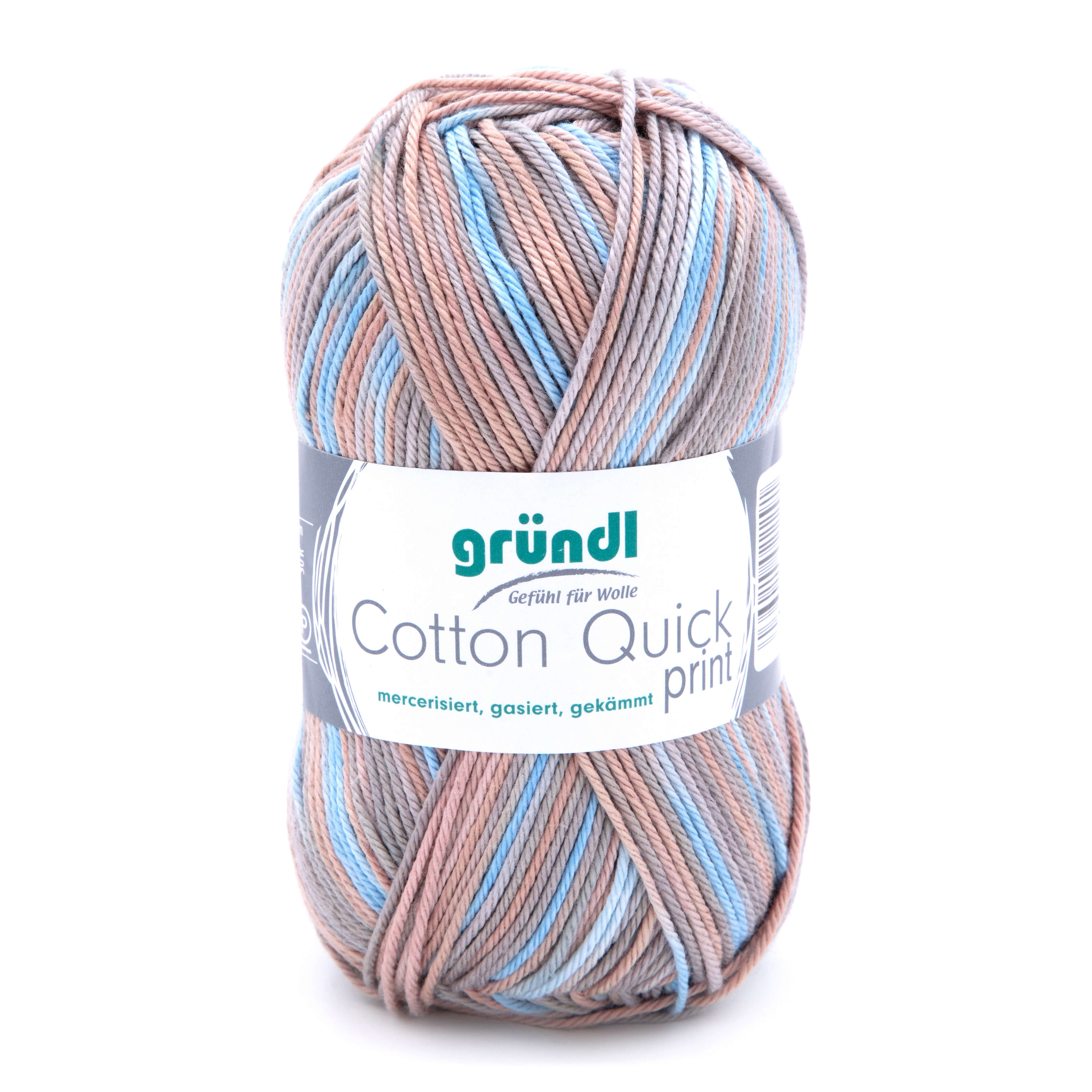 Gründl Cotton Quick Print 50g 125m 100 % Baumwolle (mercerisiert, gasiert, gekämmt) Gründl Cotton Quick Print 50g 125m 100 % Baumwolle (mercerisiert, gasiert, gekämmt)