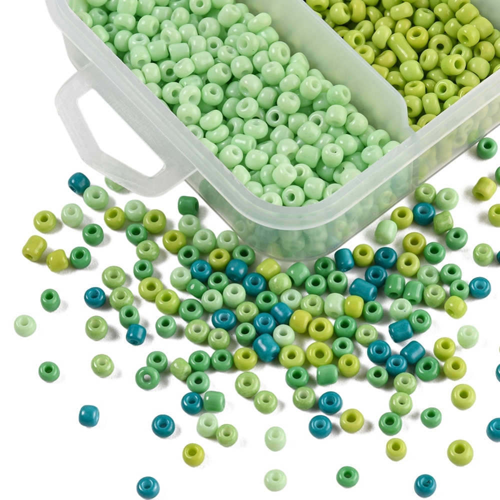 Rocailles Perlen Mix-Set 5 Farben 3-3,5mm Seed Beads 8/0 1900 Stück Rocailles Perlen Mix-Set 5 Farben 3-3,5mm Seed Beads 8/0 1900 Stück