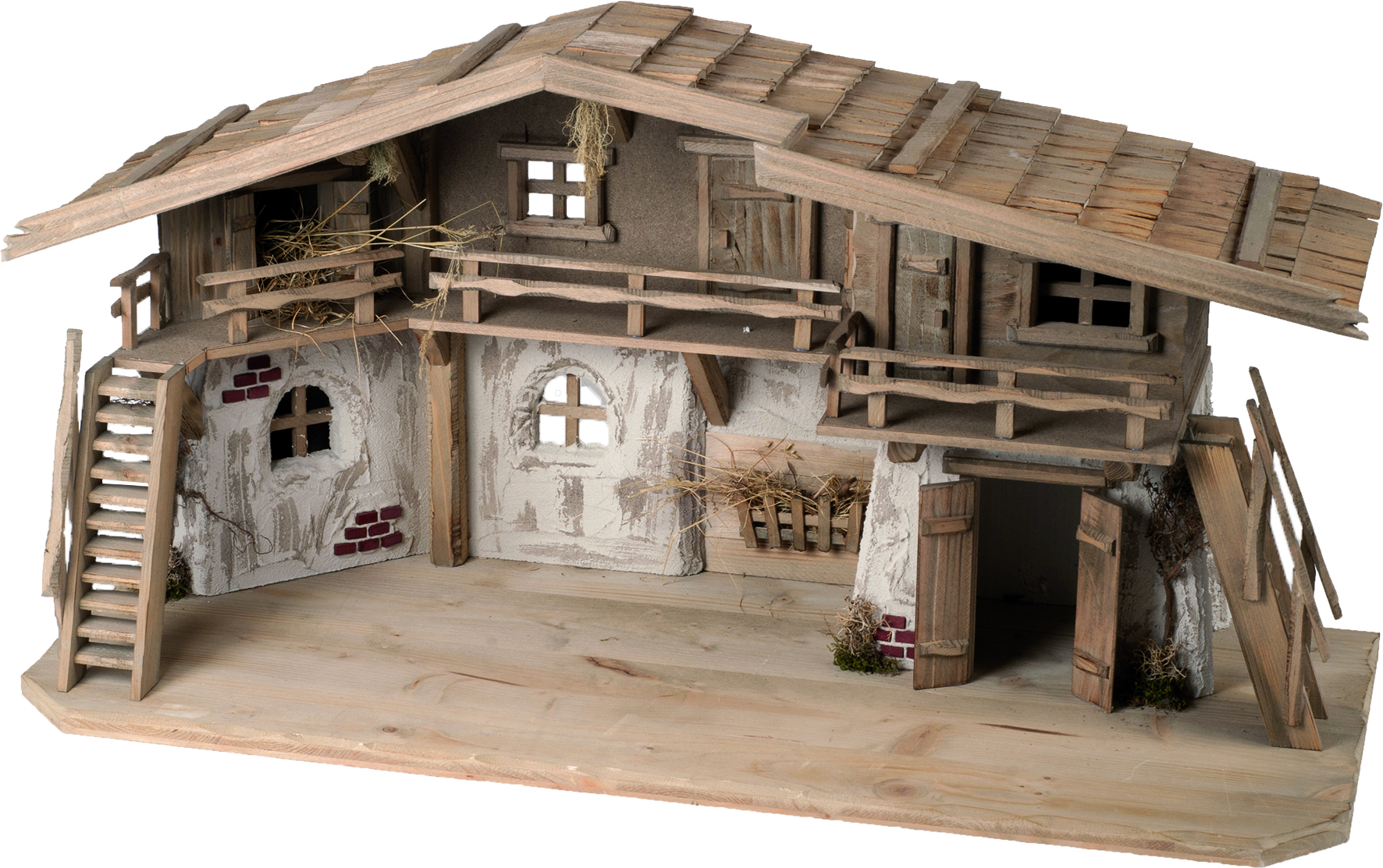 Krippenstall Helfenburg 100x41x50cm Weihnachtskrippe alpenländisch traditionell