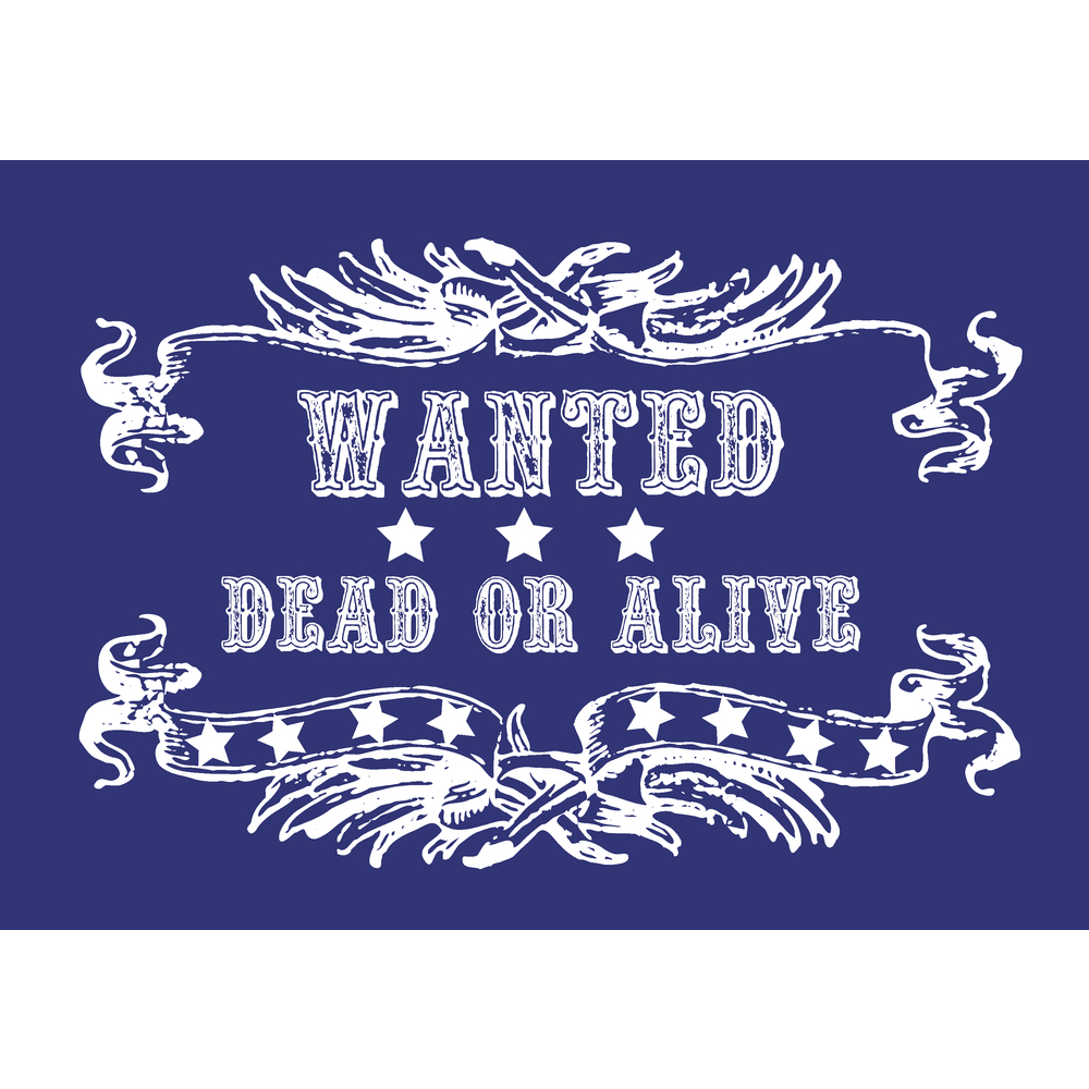 Siebdruck-Schablone Wanted dead or alive A4 Silk-Screen Printing Stencil Siebdruckschablone mit Rakel