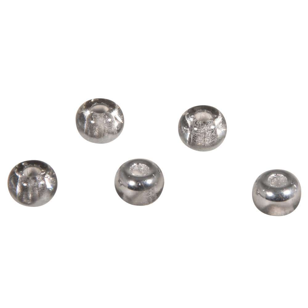 Rocailles Perlen mit Großloch, silber metallic, 5,5mm, 80 Stück
