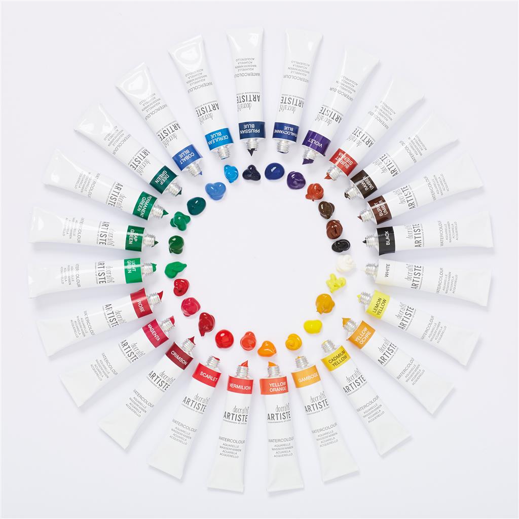 Docrafts Artiste Watercolour Paint Set 24 Tuben á 12ml Docrafts Artiste Watercolour Paint Set 24 Tuben á 12ml