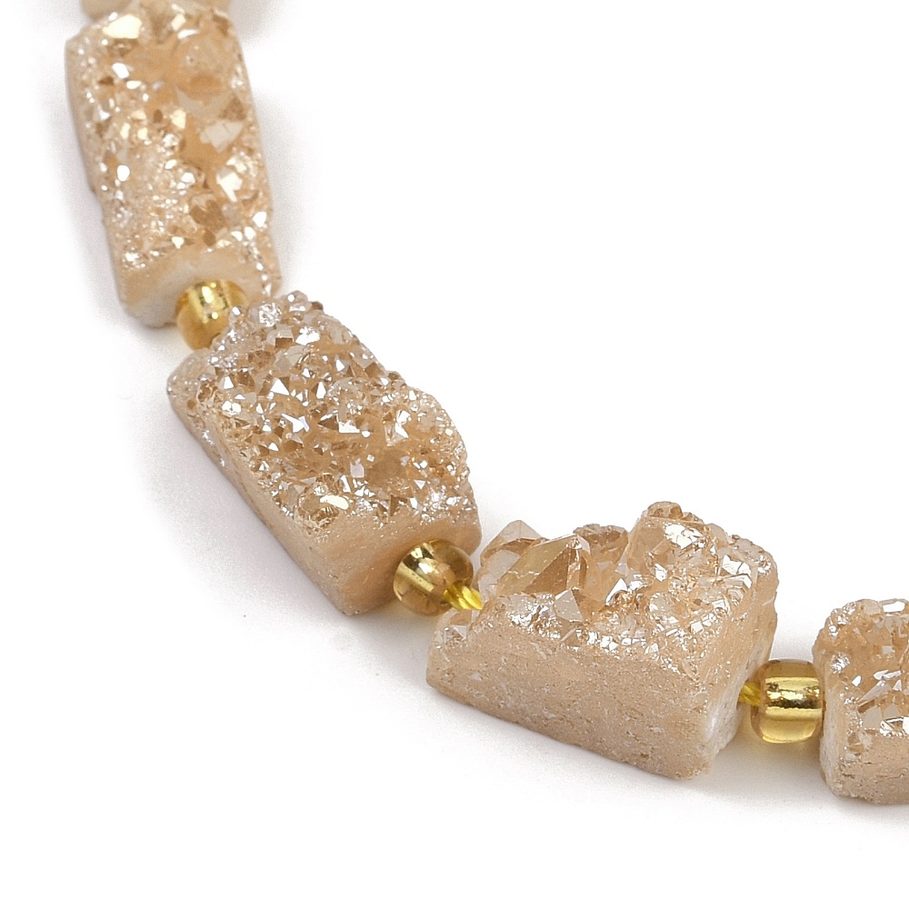 Natürlicher Druzy Achat Goldenrod Perlen rechteckig 1 Stück Natürlicher Druzy Achat Goldenrod Perlen rechteckig 1 Stück