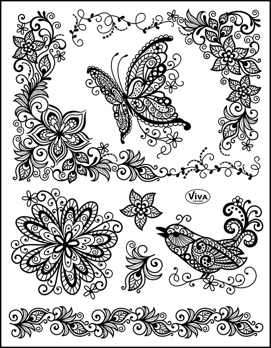 Silikonstempel Scribble Schmetterling