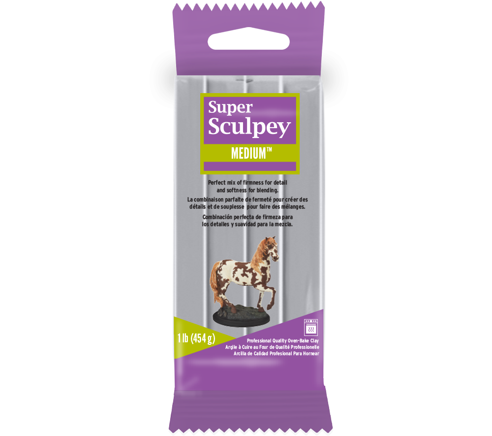 Super Sculpey Medium Blend, grau, 454g, 