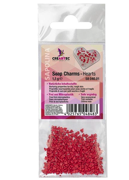 Soap Charms, Streudeko für Seife Herzen rot 1,5g