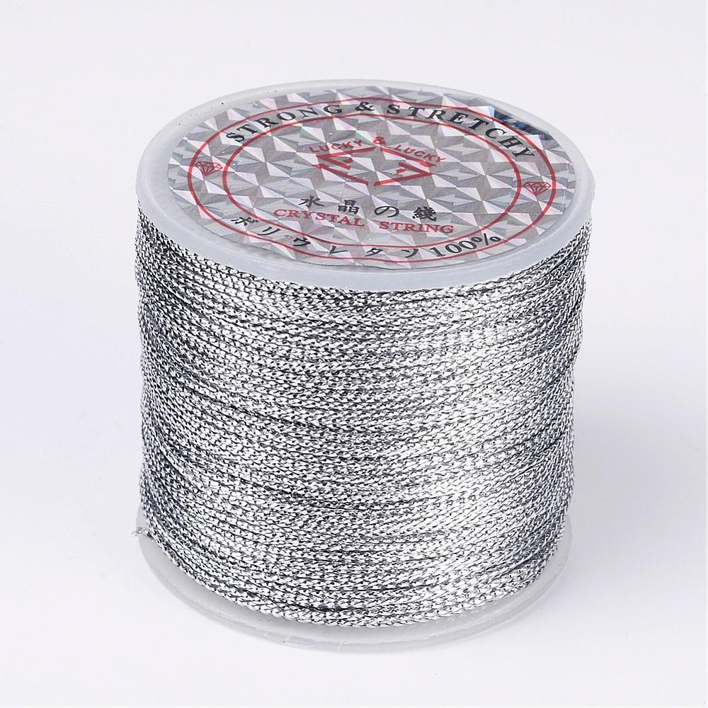 Metallickordel 1mm, 100 m Rolle, Polyester  silber