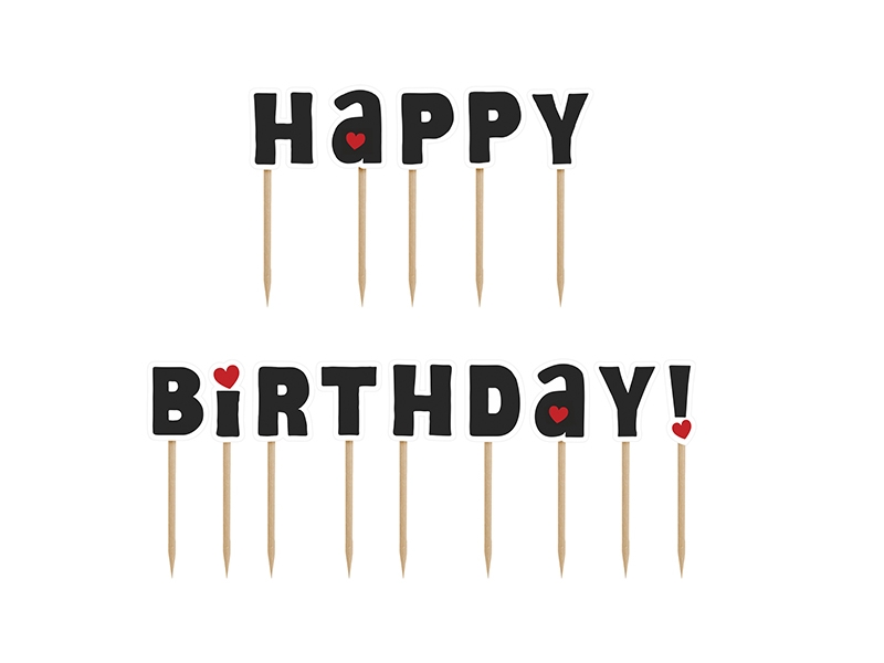 Cake Topper - Happy Birthday Buchstaben 9,2 cm, per Pkg