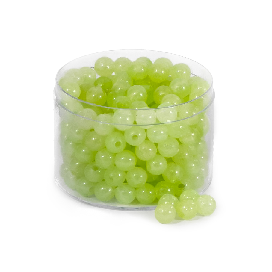 Acrylperlen- Im Dunklen leuchtend grüngelb semi-transparent 8mm 50g