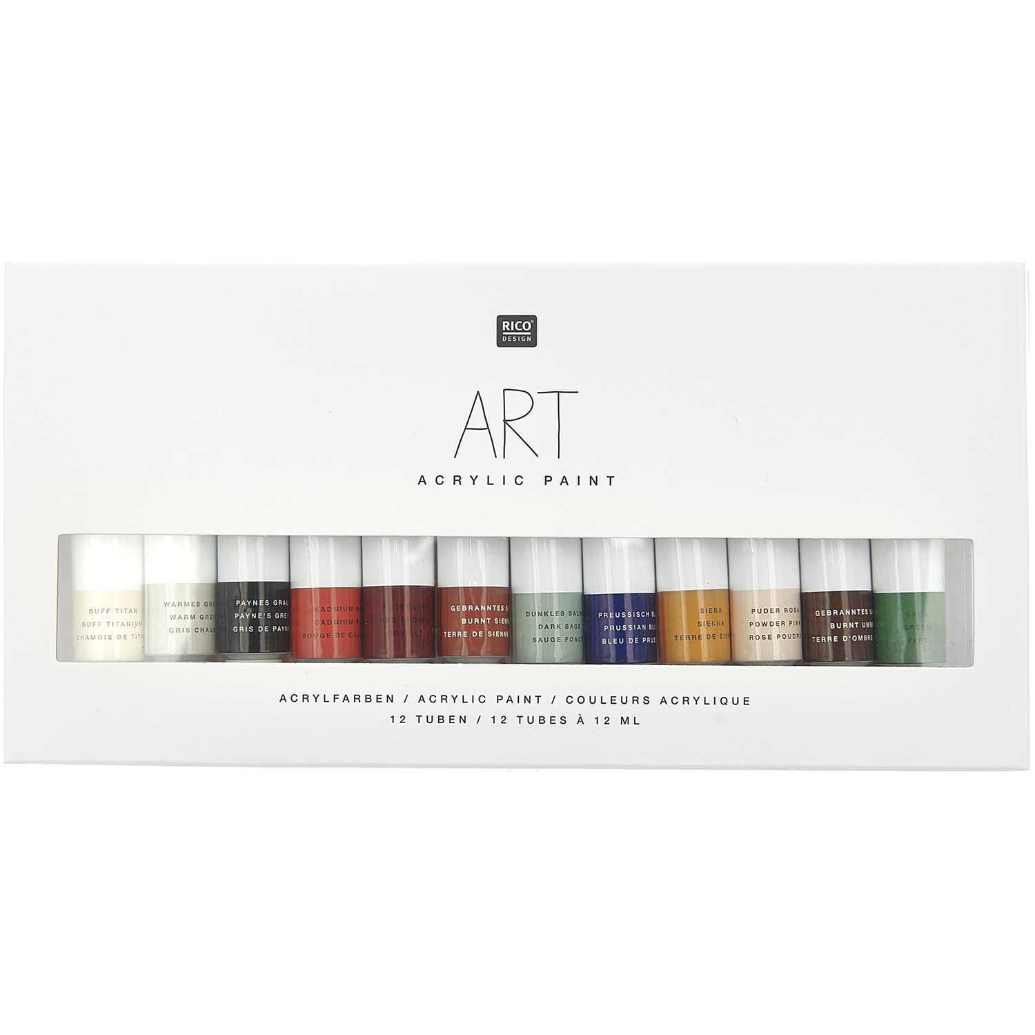 ART Acrylfarben Set Erdfarben 12x12ml Tuben