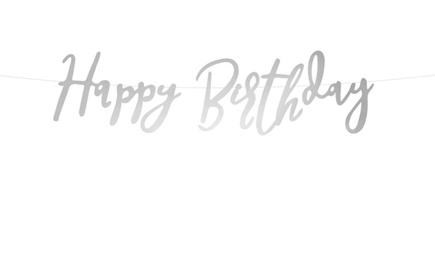 Banner Happy Birthday Silver Decoration 16,5x62cm