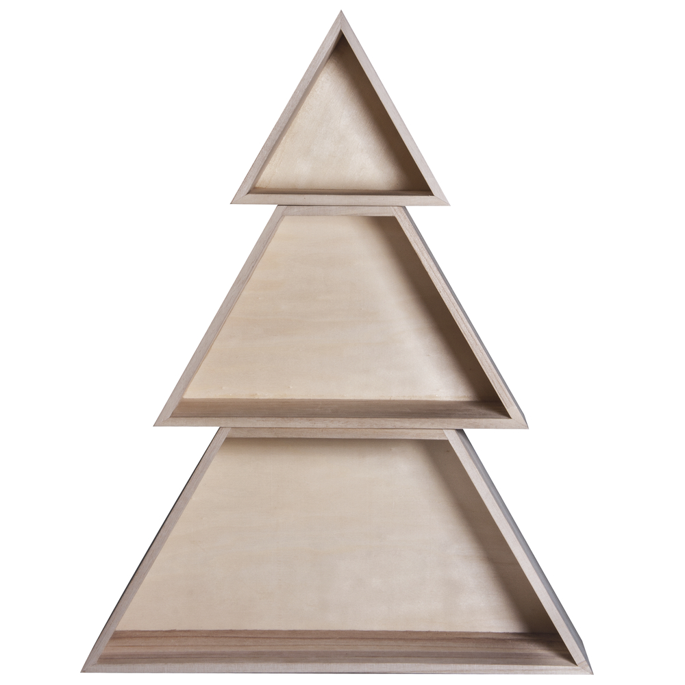 Holz-Weihnachtsbaum,3 teilig, 34,7x9,9x45cm