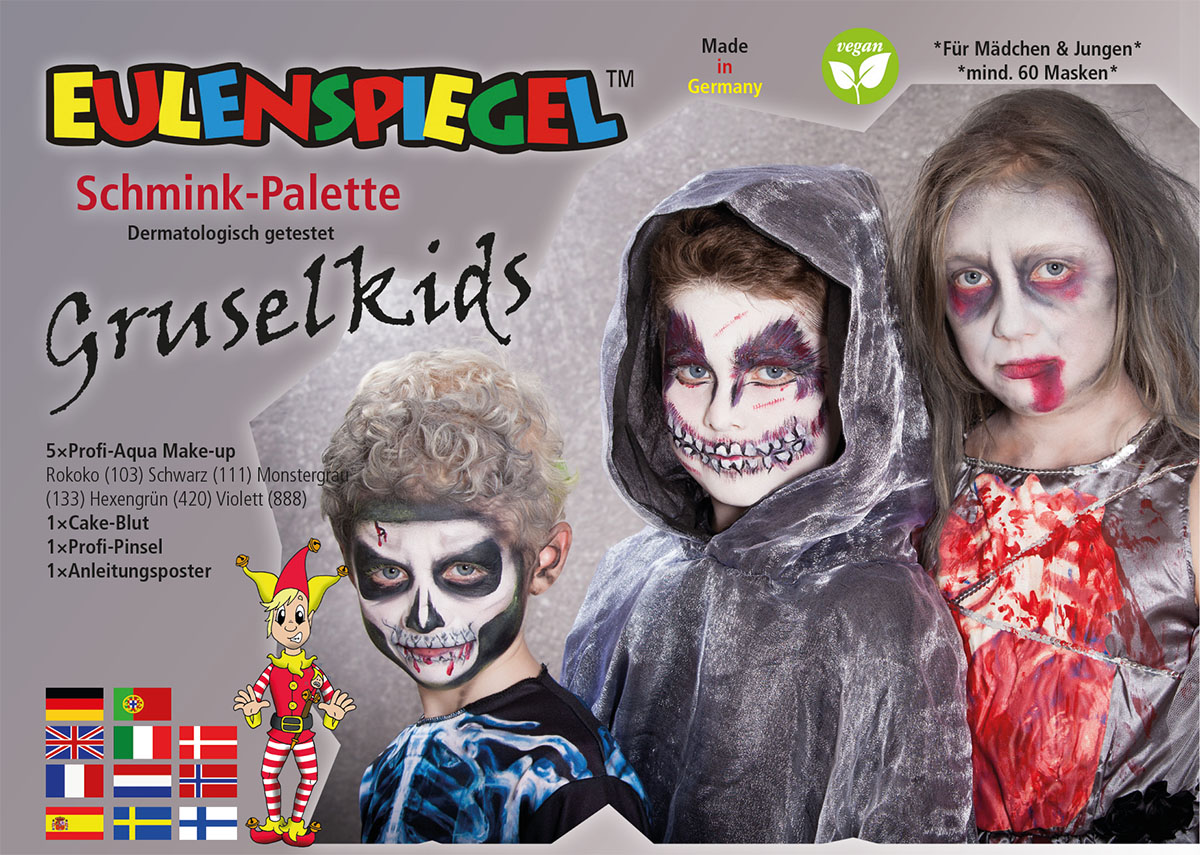 Schminkpalette Gruselkids 6 vegane Farben