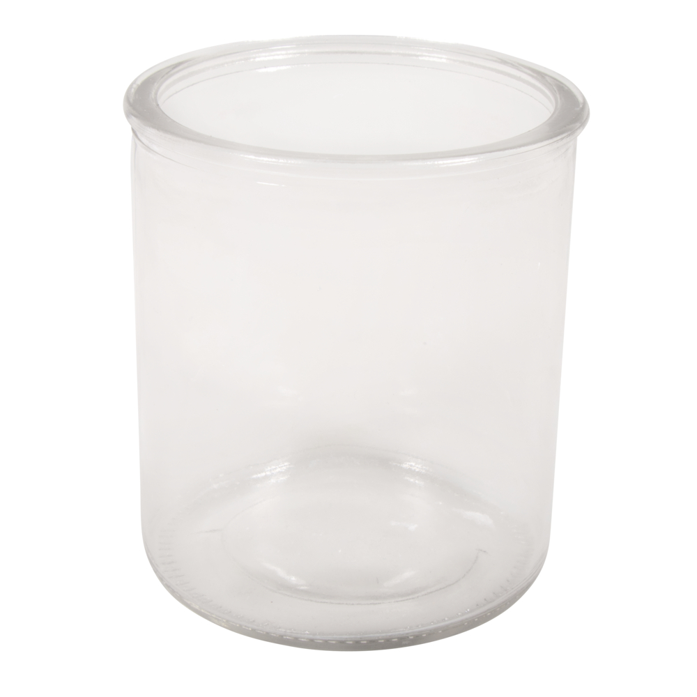 Zylinder Glas rund glatt  9,3cm ø, 10,5cm, 490ml Glas Gefäß