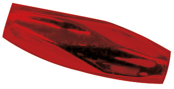 Hohlglas-Gersten 9 x 3,5 mm, facettiert, 16 Stück, rot matt