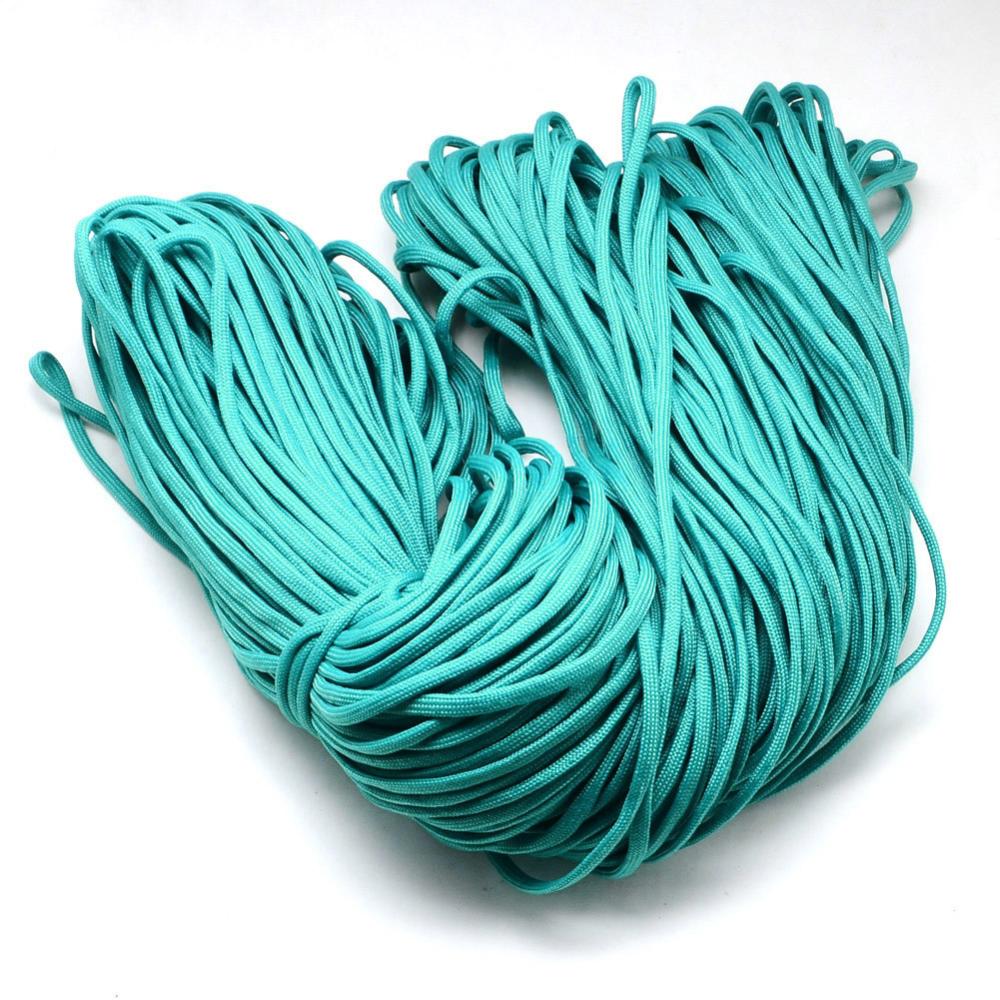 Paracord Kordel UNI GRÜNTÜRKIS einfärbig 4mm 100m/ Bund  