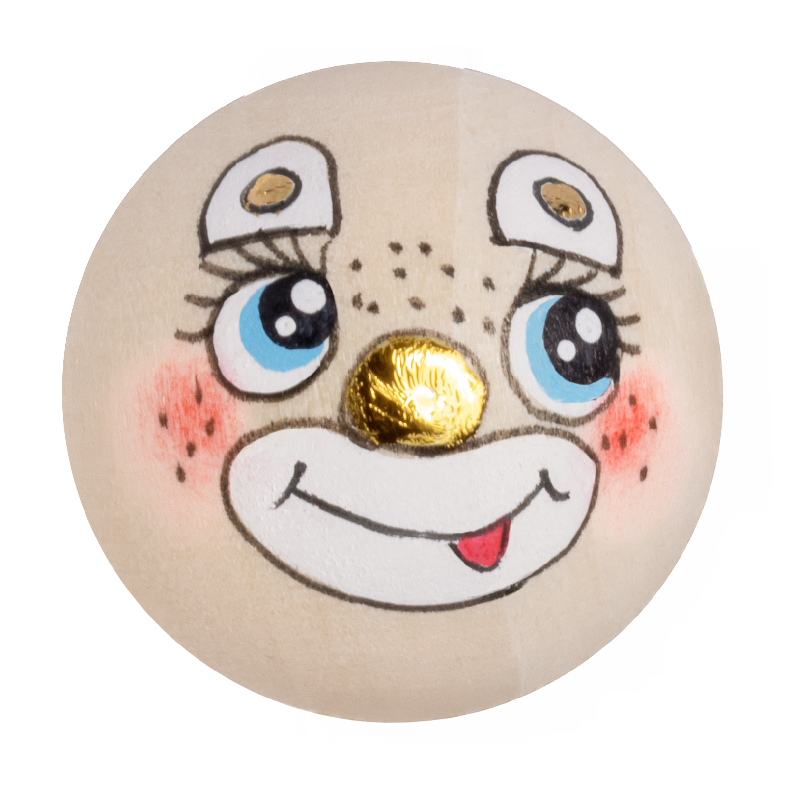 Handbemaltes Holzköpfchen Kürbis orange  50mm