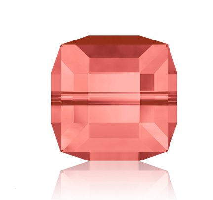 Swarovski Cube Padparadscha, Würfelperle Glaswürfel