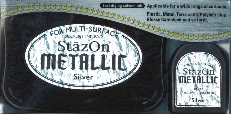 Tsukineko StazOn Stempelkissenset metallic silver Pigment Ink 2-teilig Stempelkissen und Stempeltinte Tsukineko StazOn Stempelkissenset metallic silver Pigment Ink 2-teilig Stempelkissen und Stempeltinte