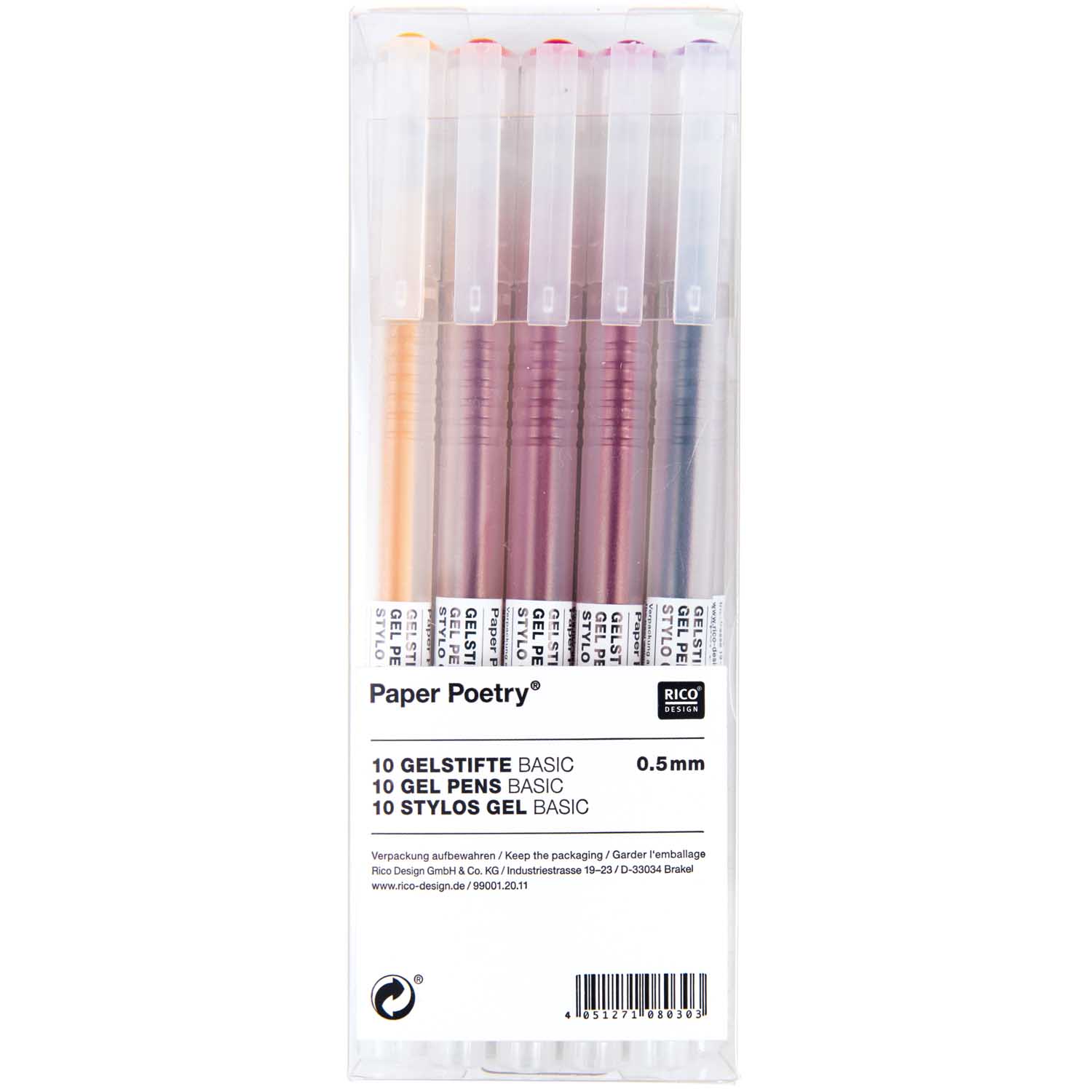 Gelstifte-Set 10 Stück 0,5mm Stylo Pen