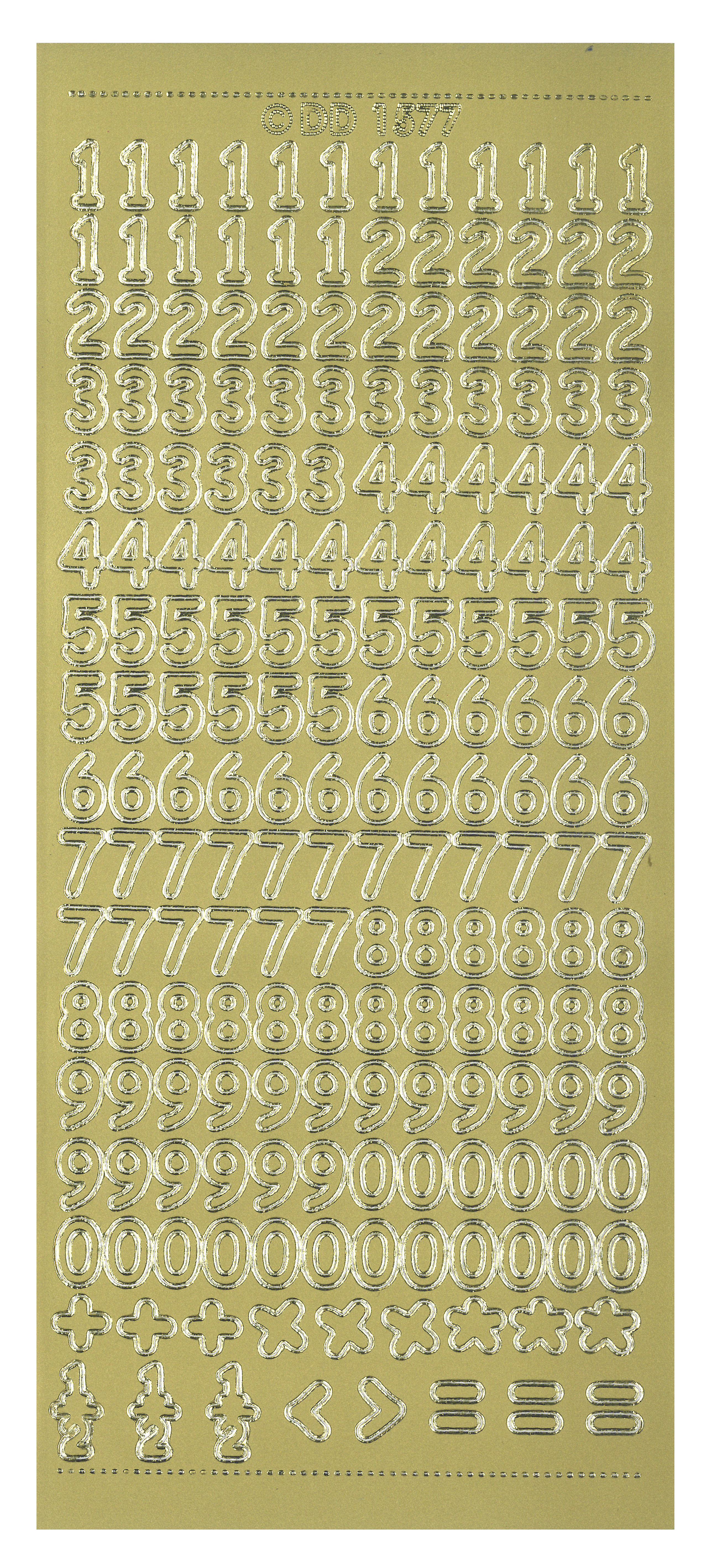 Shiny Outline Stickers Zahlen abgerundet 10x23cm Shiny Outline Stickers Zahlen abgerundet 10x23cm