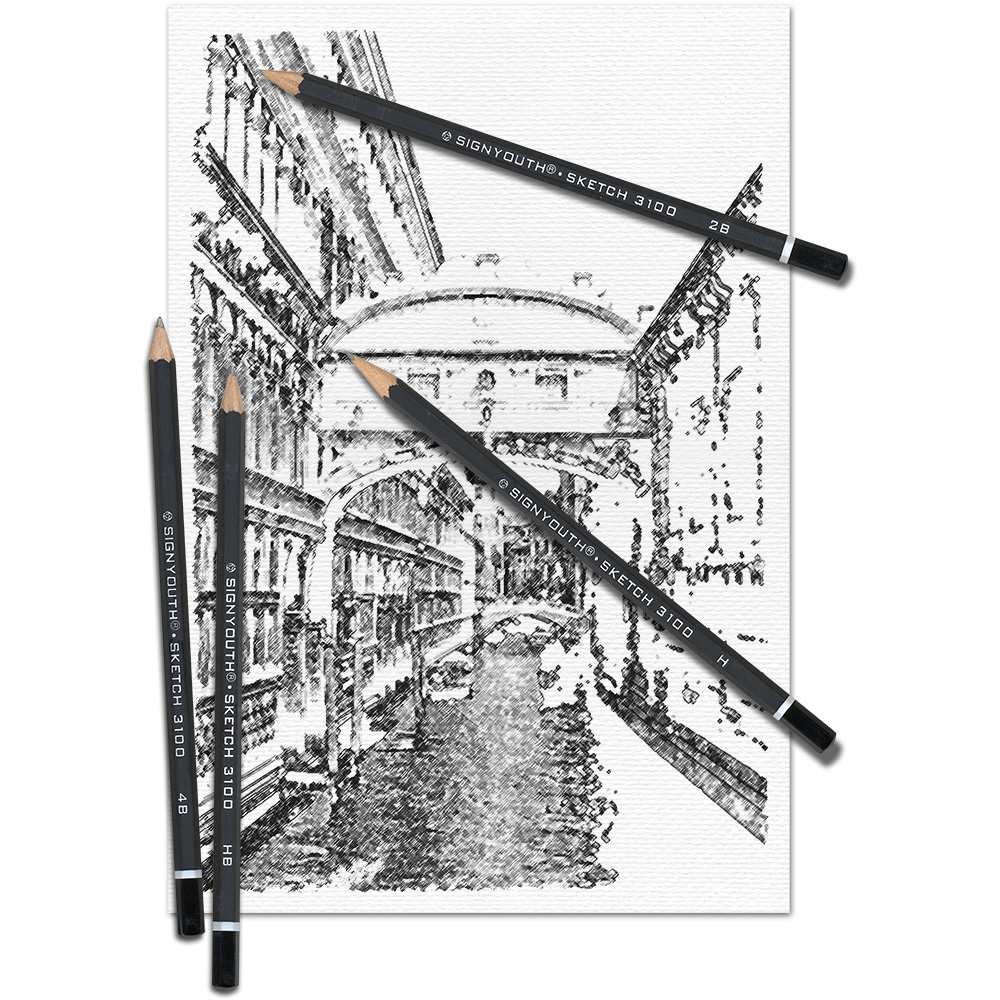 Graphitstifte Set 4x sortiert H/HB/2B/4B
