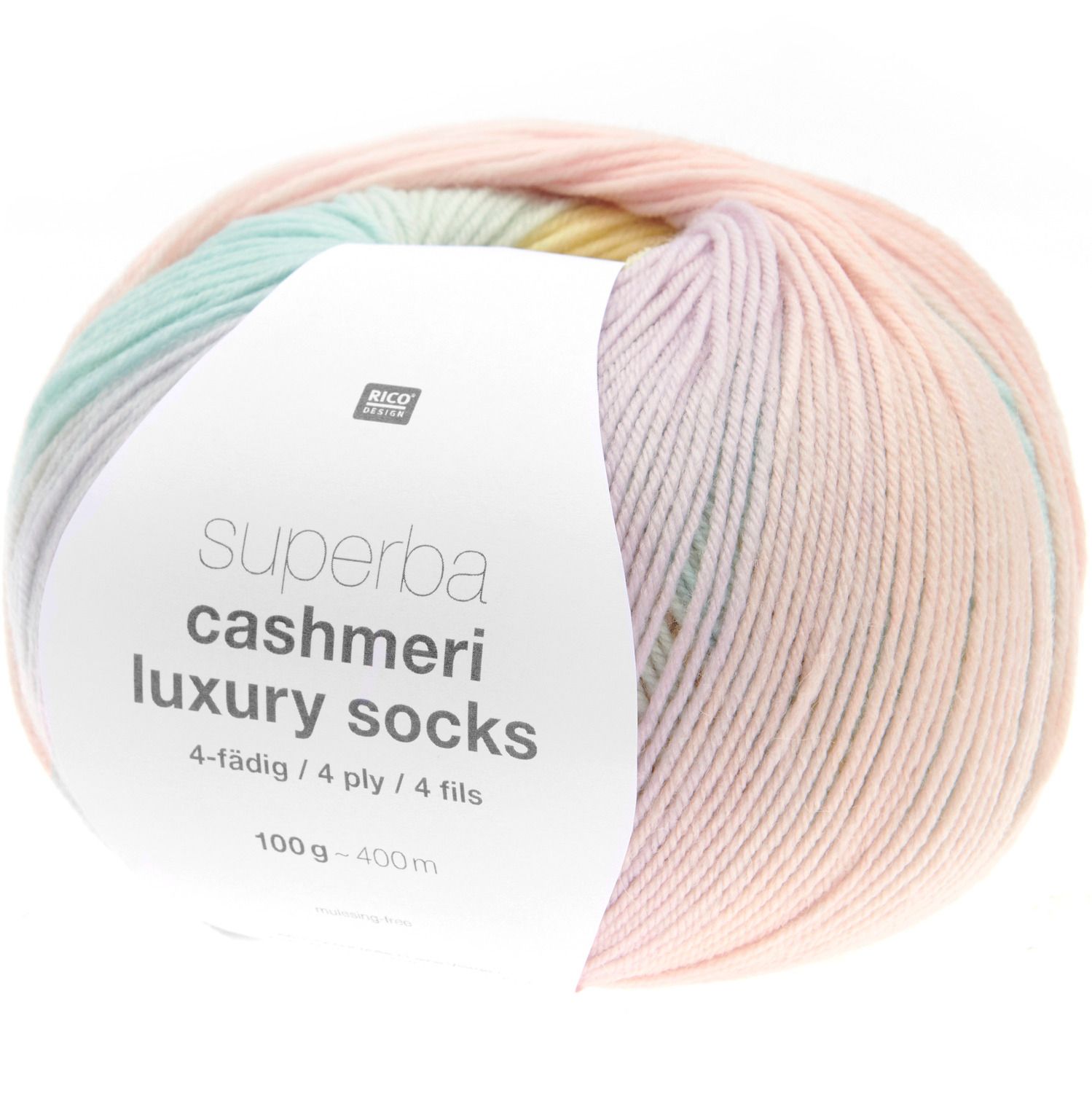 Rico Design Superba Cashmeri Luxury Socks 4fädig 100g 400m Rico Design Superba Cashmeri Luxury Socks 4fädig 100g 400m