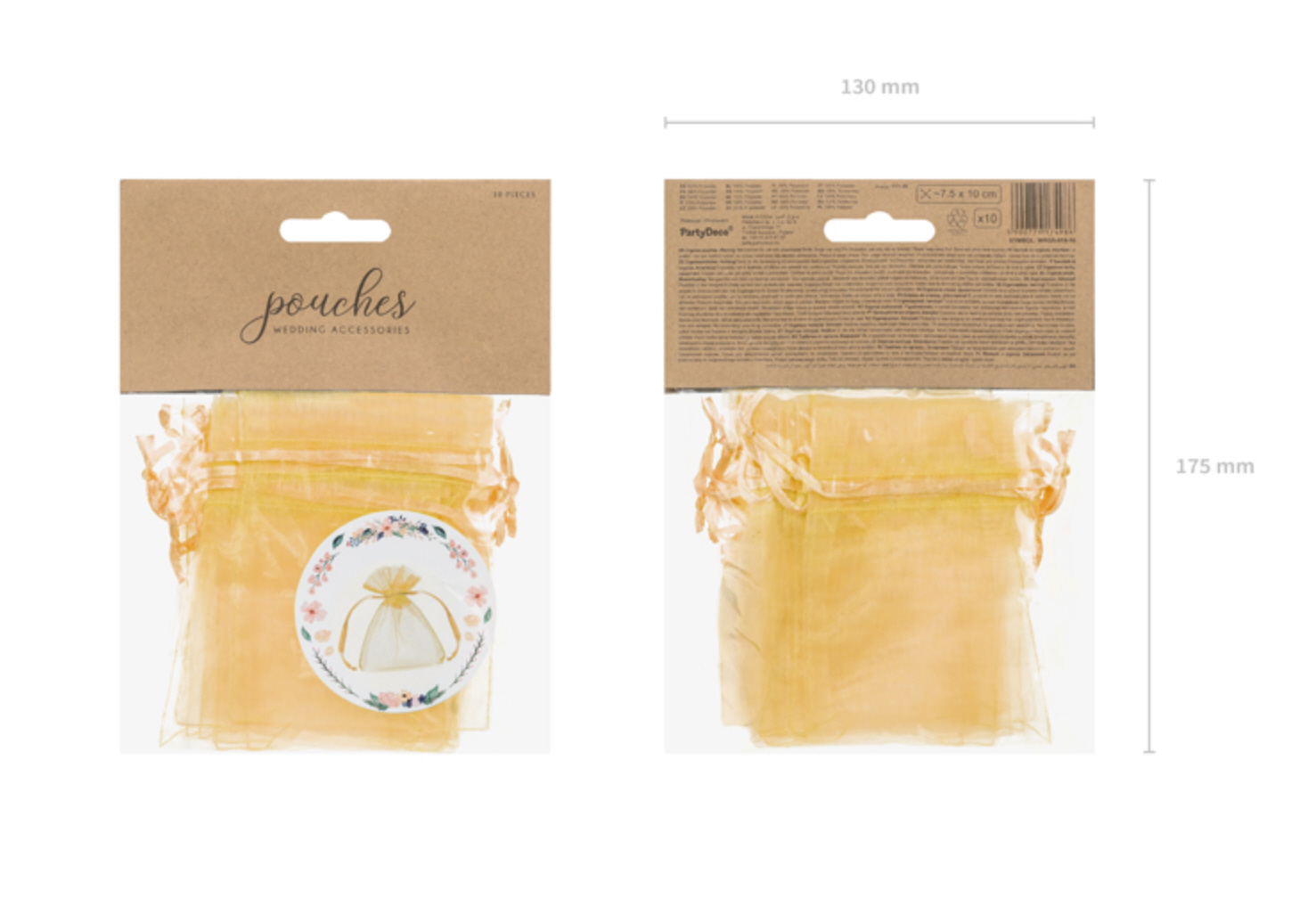 Organzabeutel gold 7,5x10cm 10 Stück Organzabeutel gold 7,5x10cm 10 Stück