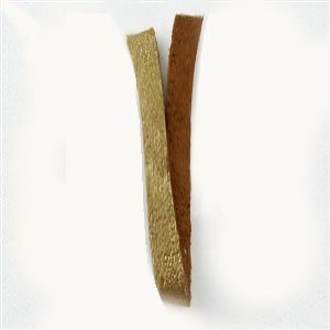 Lederband 3x1 mm flach, gold/braun, 1 m