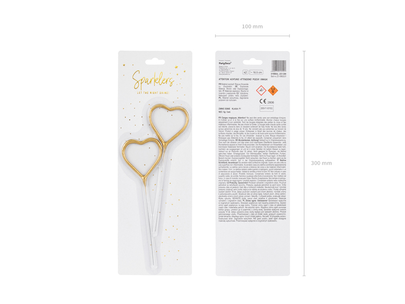 Herz-Sternspritzer Sparklers 16,5cm 2 Stück 