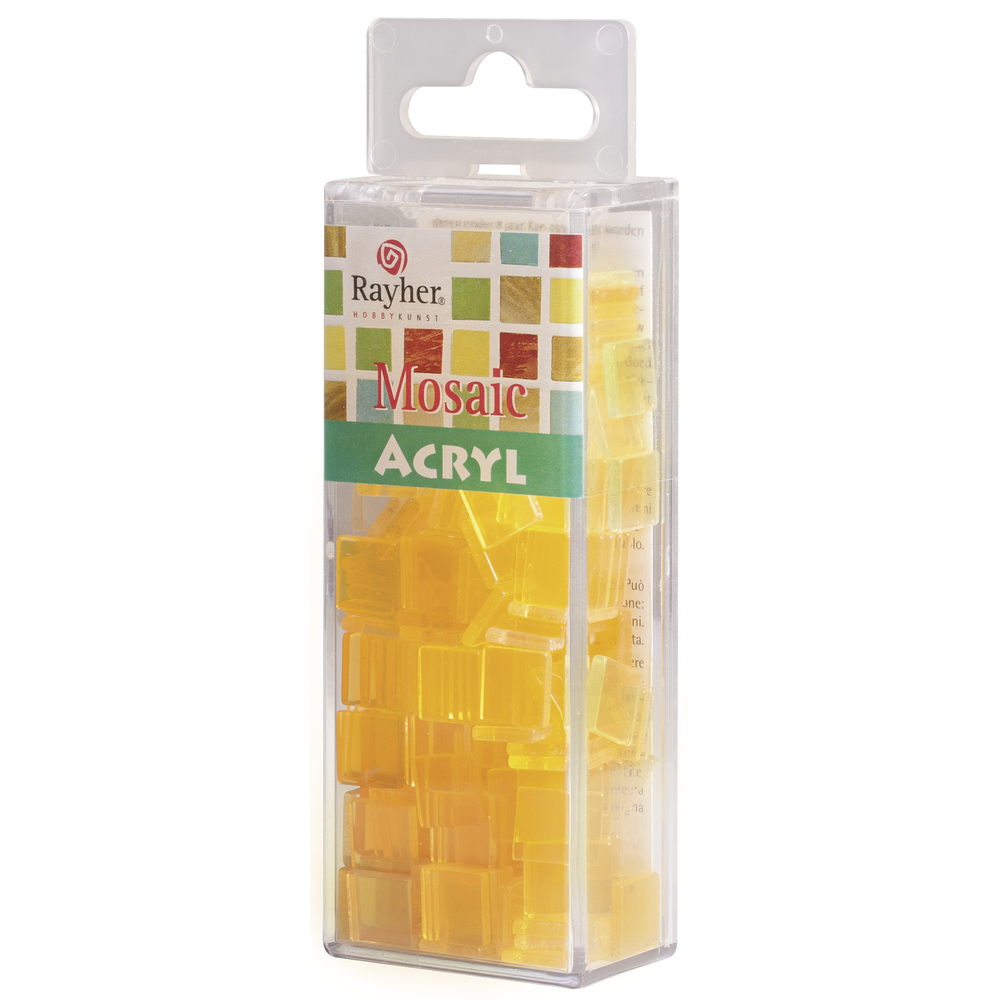 Acrylmosaik transparent lichtgelb, 1x1 cm, 50 g/ ca. 205 Stück Acryl-Mosaik